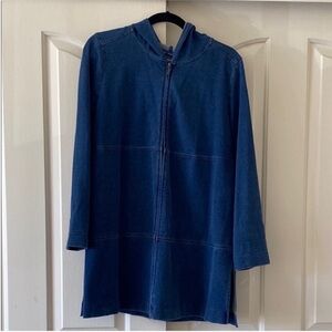 INDIGO PUREJILL Blue Denim Hooded Jacket. Size LP